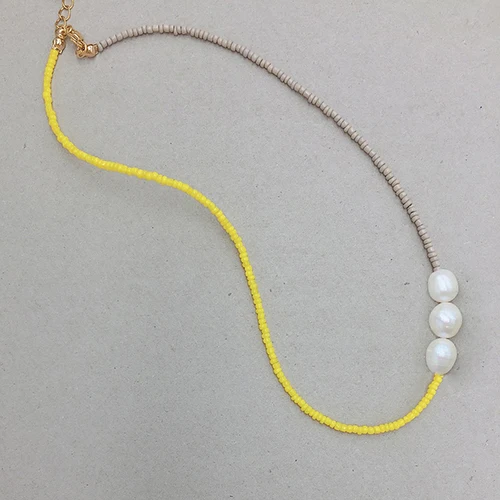 Boho, колье из пресноводного жемчуга, ожерелье с кулоном, женское, erkek kolye bijoux femme, ожерелье из бисера, ожерелье, мода - Окраска металла: necklace