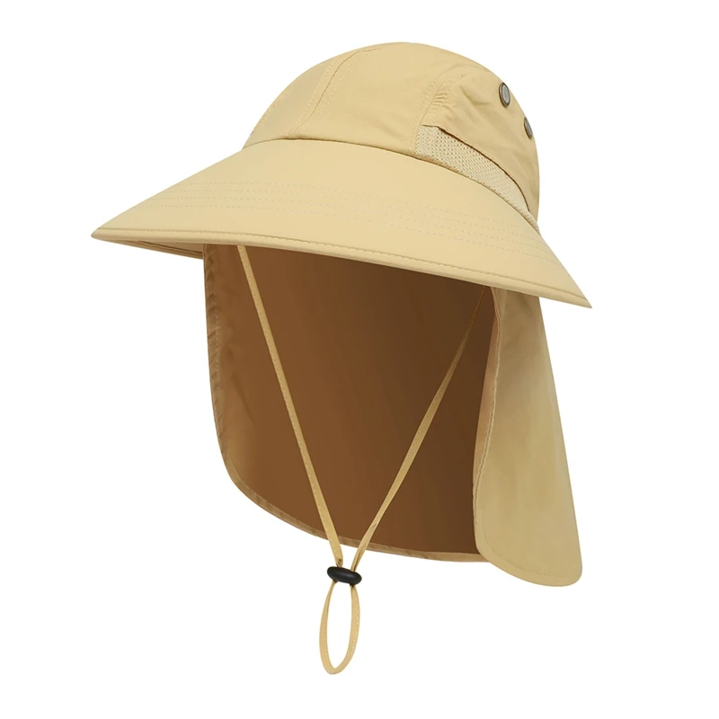 

Sun Hat Wide Brim UPF Sunshade Protection Packable Quick Drying Outdoor Fishing Ponytail Hats For Hiking Hunting Camping