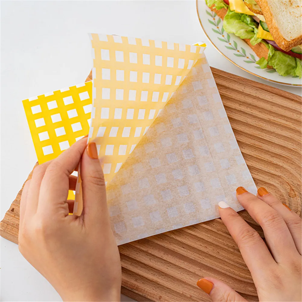 Sjenert 50Pcs/Set Sandwich Wrapping Paper, Vintage Newspaper Toast Baking Bread Food Wrapping Parchment Paper Grease Resistance Papers Home Kitchen