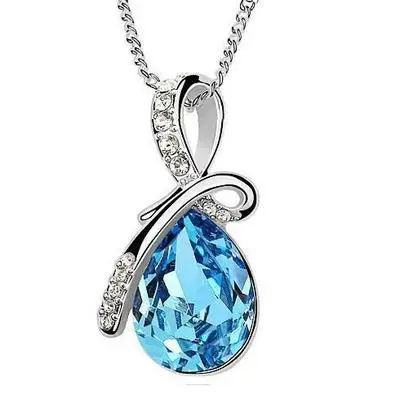 Hot Sell Top Class Fashion Heart Power Necklaces Crystal Jewelry New Girls Women Jewelry - Окраска металла: L