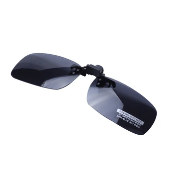 

Unisex Gray Lens Rectangle Flip Up Driving Sunglasses Clip On Polarized Glasses
