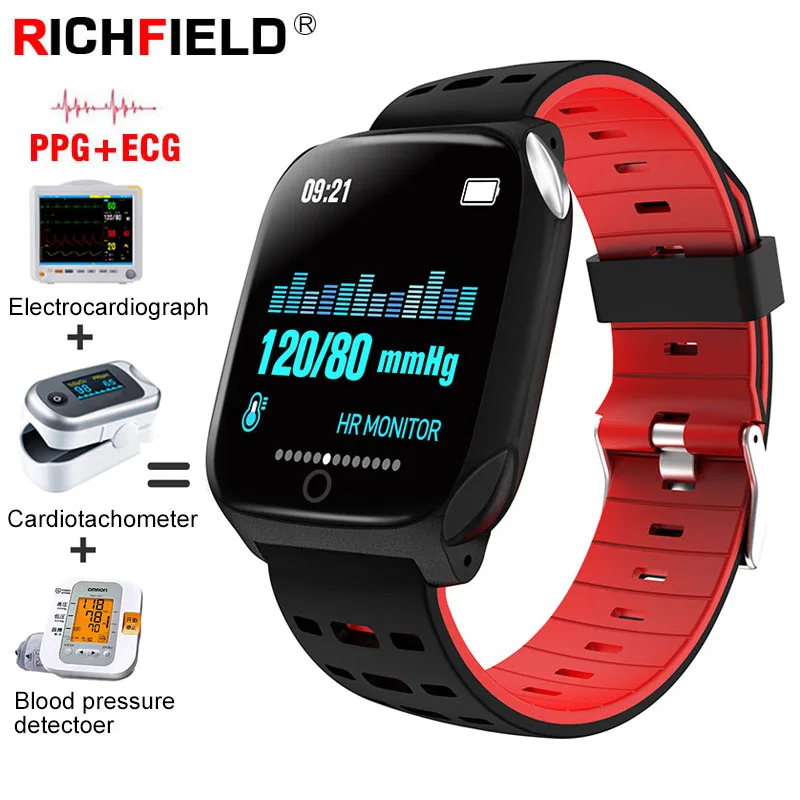 

ECG Monitoring Smart Band Wristband Step Sleep Tracker 1.3" IP67 Smartband Fitness Bracelet Blood Pressure Smart Watch Men Women