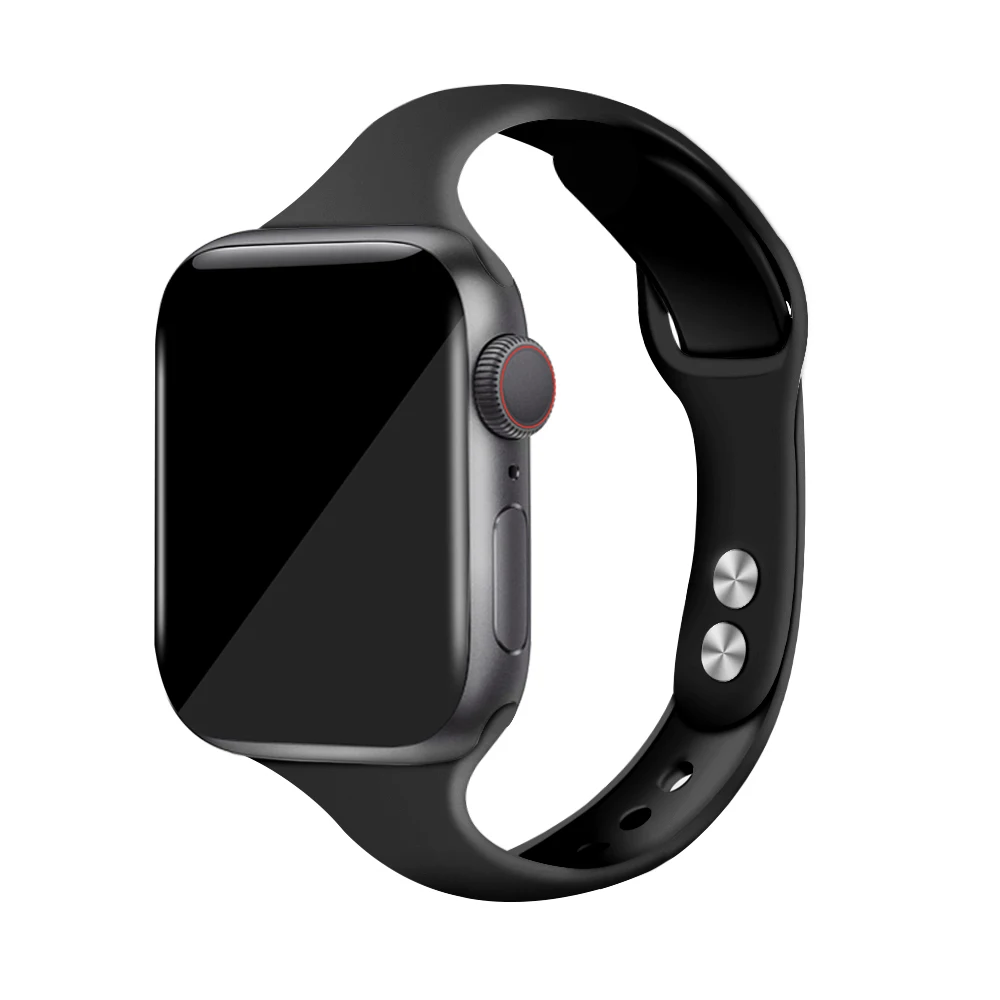 Black Ремешок для часов для Apple 38 мм 42 мм iWatch 5 Band 44 мм 40 мм спортивный силиконовый браслет для часов Apple 4 3 2 1 Аксессуары - Цвет ремешка: Black