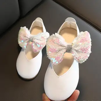 

New Spring Autumn Children Bow Shoes Girls Baby Leather Shoes Princess Fashion Bowknot Kids Breathable Single Shoes