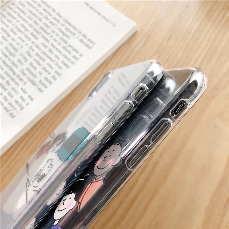 Cute Peanut Comic puppy Cartoon Charlie Brown Lucy couple case for iphone x xr xs max 6 6s 7 8 plus Soft silicon cover coque