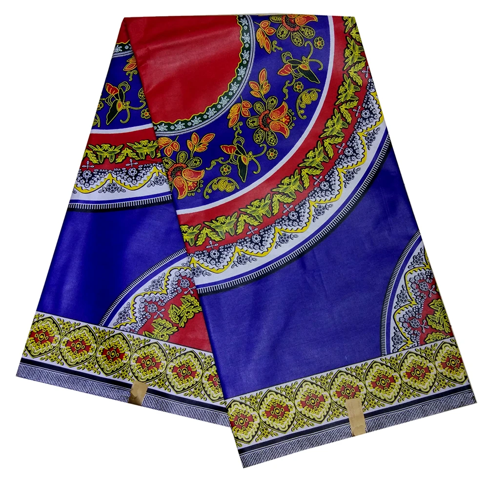 Синий African Dashiki Traditional Pattern Print Cotton Sewing Material High Quality Veritable Dutch Wax Print Fabric 6 Yards\Lot - Цвет: Синий