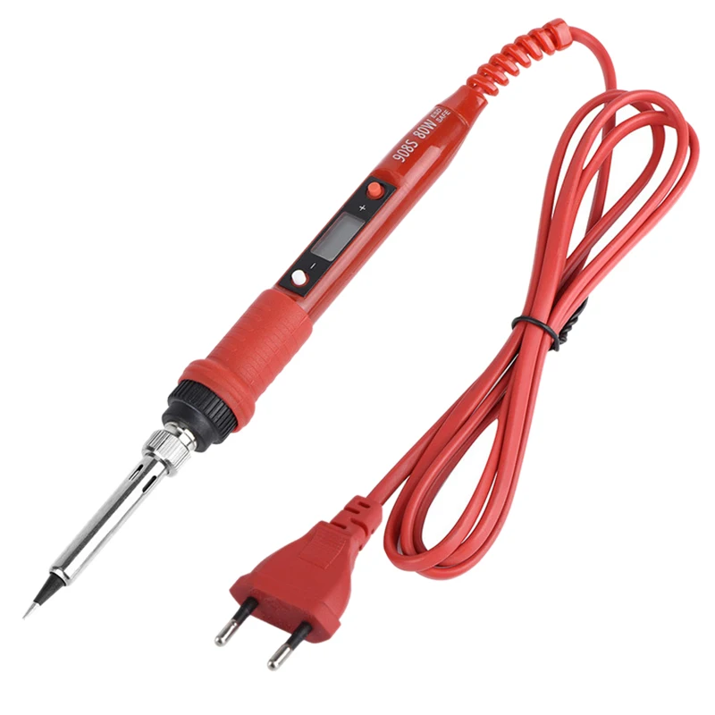 

220V 80W Lcd Electric Soldering Iron 908S Adjustable Temperature Solder Iron with Quality Soldering Iron Tips and Kits Eu Plug