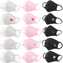 1 шт., мультистильная хлопковая маска для губ с рисунком аниме, Пылезащитная, моющаяся, черная маска для лица для мужчин и женщин, респиратор, розовый