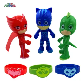 

Pajamas mask toy PJ mask hero owl PVC action children's educational entertainment toys silicone bracelet children's toys gifts