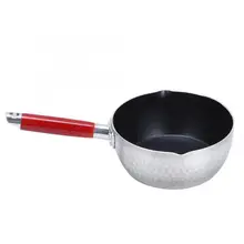 Кастрюля с плоским дном, горшок для молока, бытовая кухонная алюминиевая антипригарная посуда для приготовления пищи, суповый горшок с деревянной ручкой, кухонный инструмент для приготовления пищи