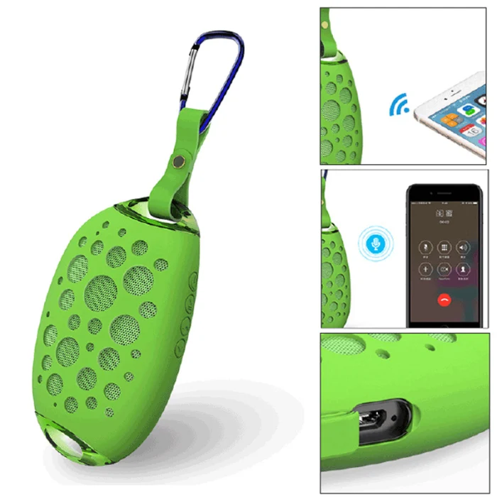 Мини беспроводной Bluetooth динамик стереоколонка для улицы с микрофоном крюк IP54 Водонепроницаемый LHB99