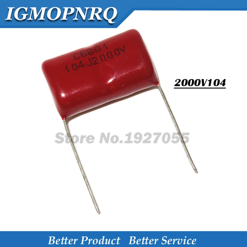 10 шт. 0 1 мкФ 2000V104J 2KV CBB 104 100NF с фокусным расстоянием 25 мм CBB81 конденсатор из