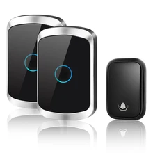 Sonnette étanche sans fil auto alimentée, sans batterie, prise EU US UK, 60 carillons, 1 2 boutons, 1 2 3 récepteurs