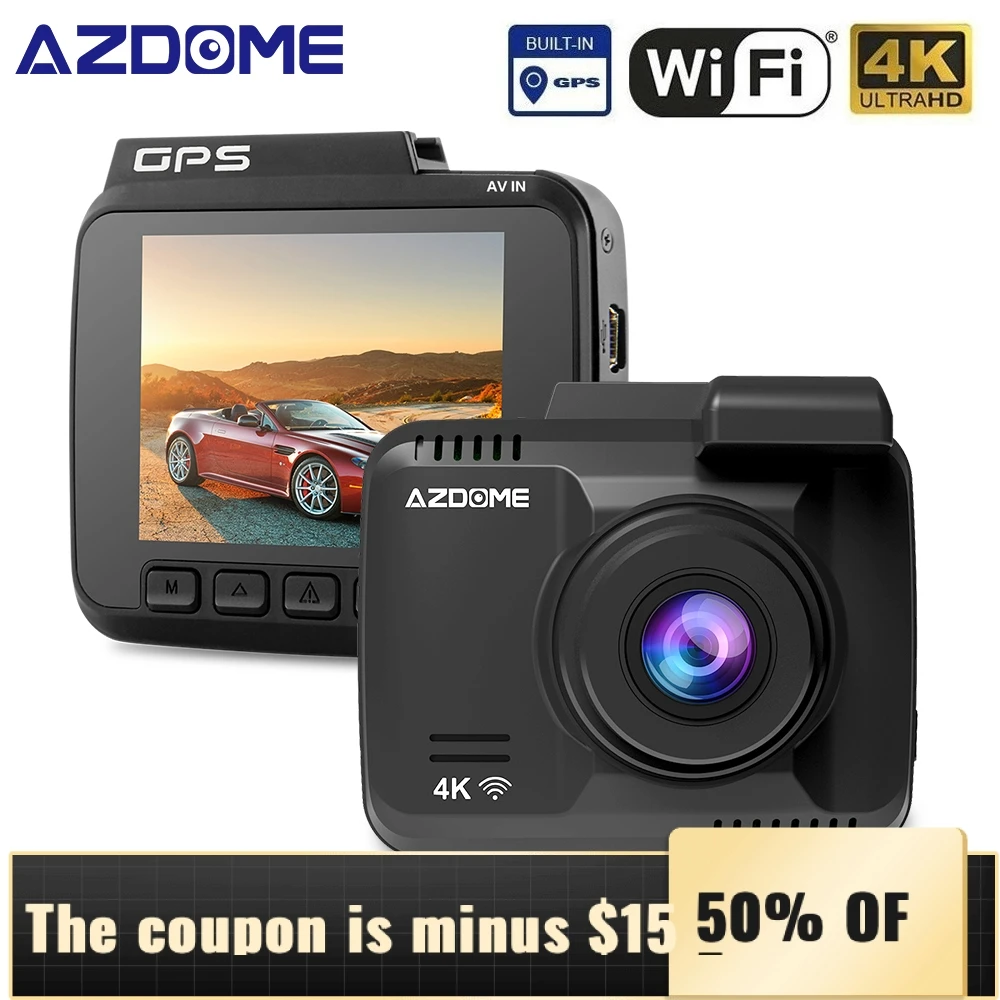 

AZDOME GS63H 4K built-in GPS WIFI car dvr with rear camera WDR night vision camera dash cam car camera recorder in dashcam