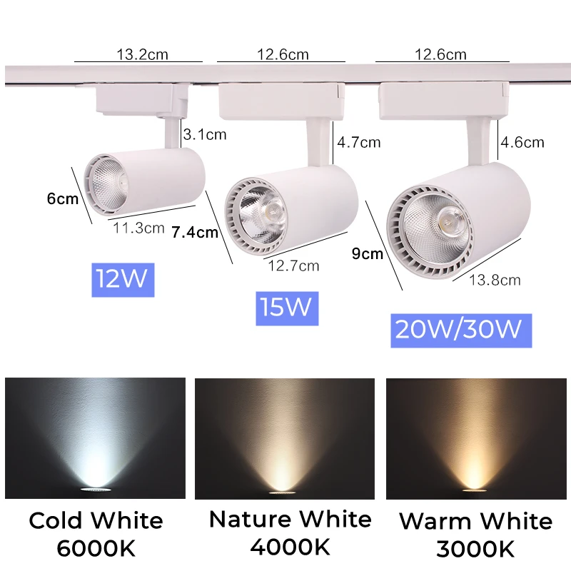 Spot LED Rail 30W Blanc Froid 220V - Tunisie