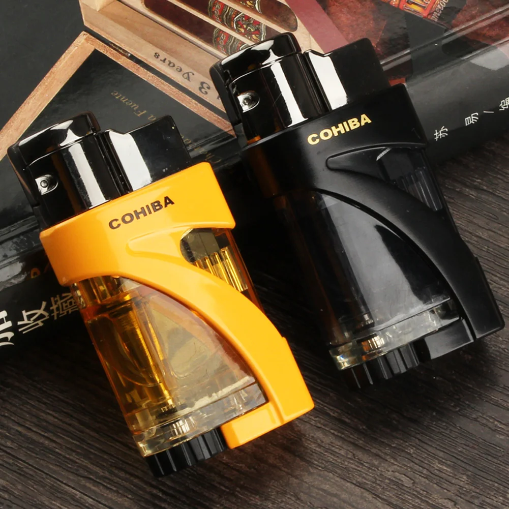Гаджеты COHIBA зажигалка для сигар пластиковая металлическая ветрозащитная фонарь