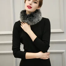 Зимний теплый шарф Женская мода искусственный Лисий меховой воротник-шарф шаль палантин пушистый шейный шарф круги