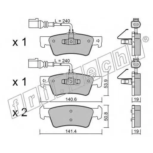 Колодки тормозные дисковые VOLKSWAGEN fri.tech. 677.0