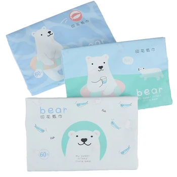 

60pcs /bag Disposable Paper Tissues Thickened Cute Colorful Cartoon Printing Napkins