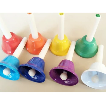 

Hand Bells Children's Rainbow Octave Handbell Percussion Instrument Kindergarten Musical Handbells