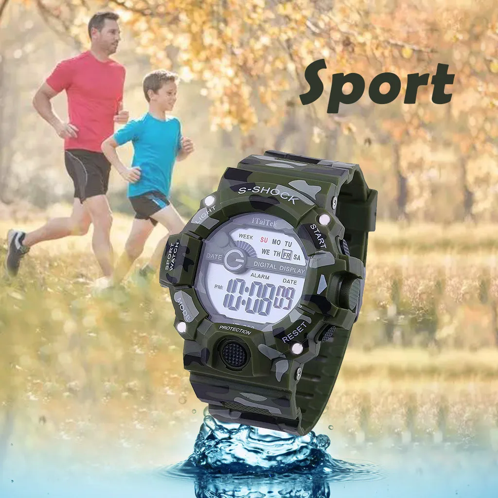 Цифровые часы многофункциональные спортивные цифровые электронные камуфляжные водонепроницаемые Модные часы reloj de hombre цифровые купить часы