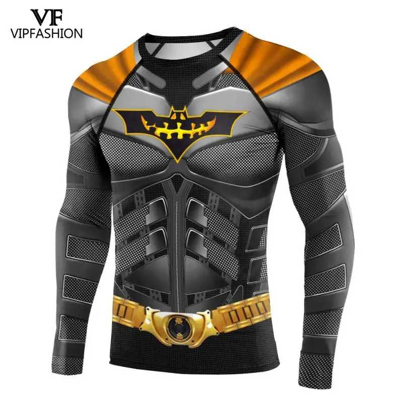 VIP Мода DC Бэтмен 3D принт для женщин мужчин супер тренажерный зал сжатия Спорт рукав реглан супер герой Косплей с длинным рукавом Топ