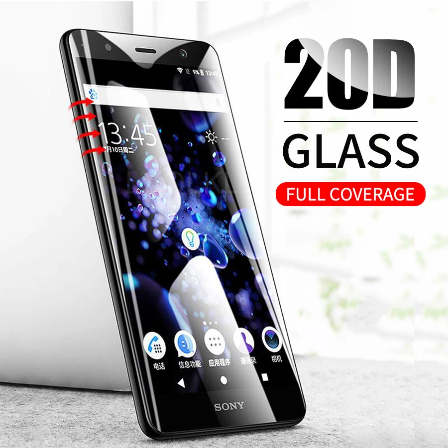 Изогнутое закаленное стекло 20D для Sony Xperia XA XA1 XA2 Ultra X Compact XP XZ3 XZ4 XZ2 XZS изогнутая
