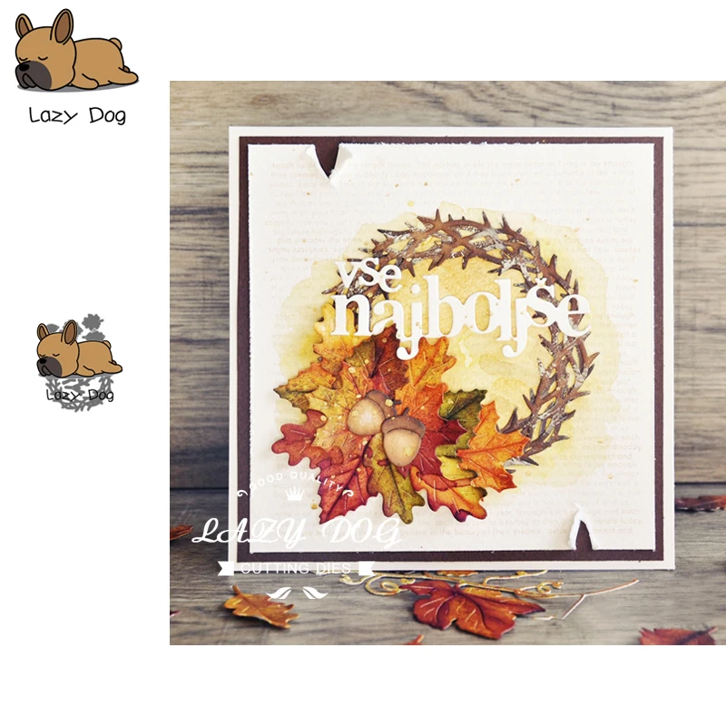 

Autumn Twig Circle Metal Cutting Dies Scrapbooking Stencil DIY Decorative Craft Embossing Die Cuts Card Making New Dies For 2019