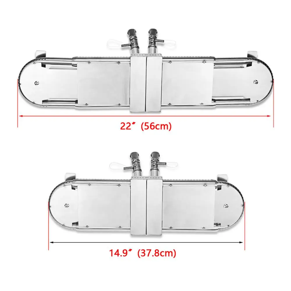  Hisencn 004 1pcs Adjustable Universal Replacement BBQ Gas Grill Oblong Tube Burner Parts Adjust 15-