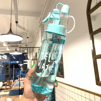 

Creative Simple Sport Spray Bottles with Rope 580ml Large Capacity Sealed Leak Proof Straw Cups Outdoor Portable Plastic Kettles