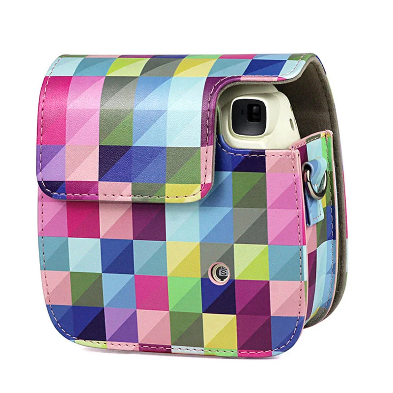 Новый Fujifilm Instax Mini 9 8 чехол для камеры моментальной печати разноцветный клетчатый