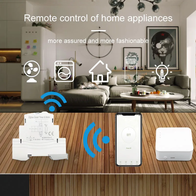 Tuya Smart Life ZigBee 16A Din Rail 1P Switch KWh Meter Energy Monitor Timer App Remote Control Support Alexa Google Home smart switch smart energy meter