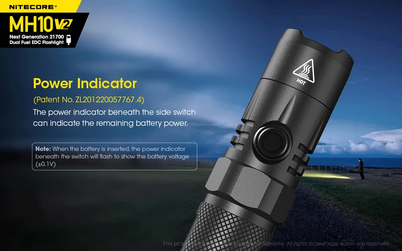 USB-C Rechargeable NITECORE MH10 V2 LED EDC Flashlight (23)
