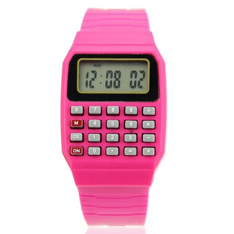 Fad Children Silicone Date Multi Purpose Kids Electronic Calculator Wrist Watch AXYF 5