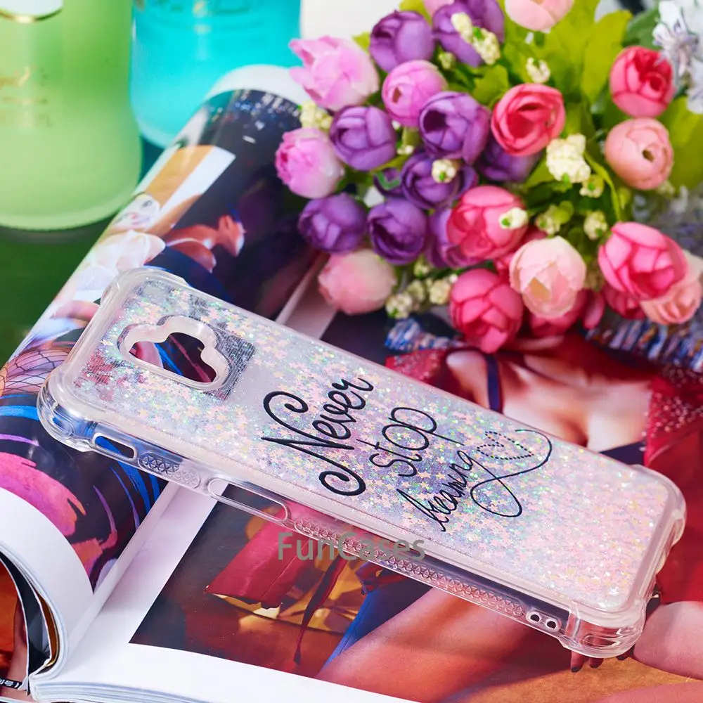 Чехол для Samsung J6 Plus + Мягкий силиконовый чехол из ТПУ с жидким песком Galaxy J6Plus 2018 J 6