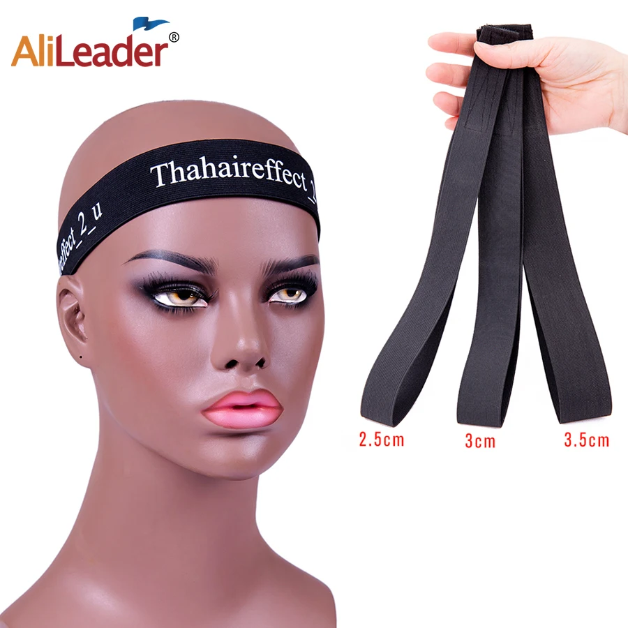 Alileader-banda elástica de sujeción de peluca ajustable, 60 , 65Cm, diadema de nailon con borde para el pelo, accesorios para pelucas frontales de encaje