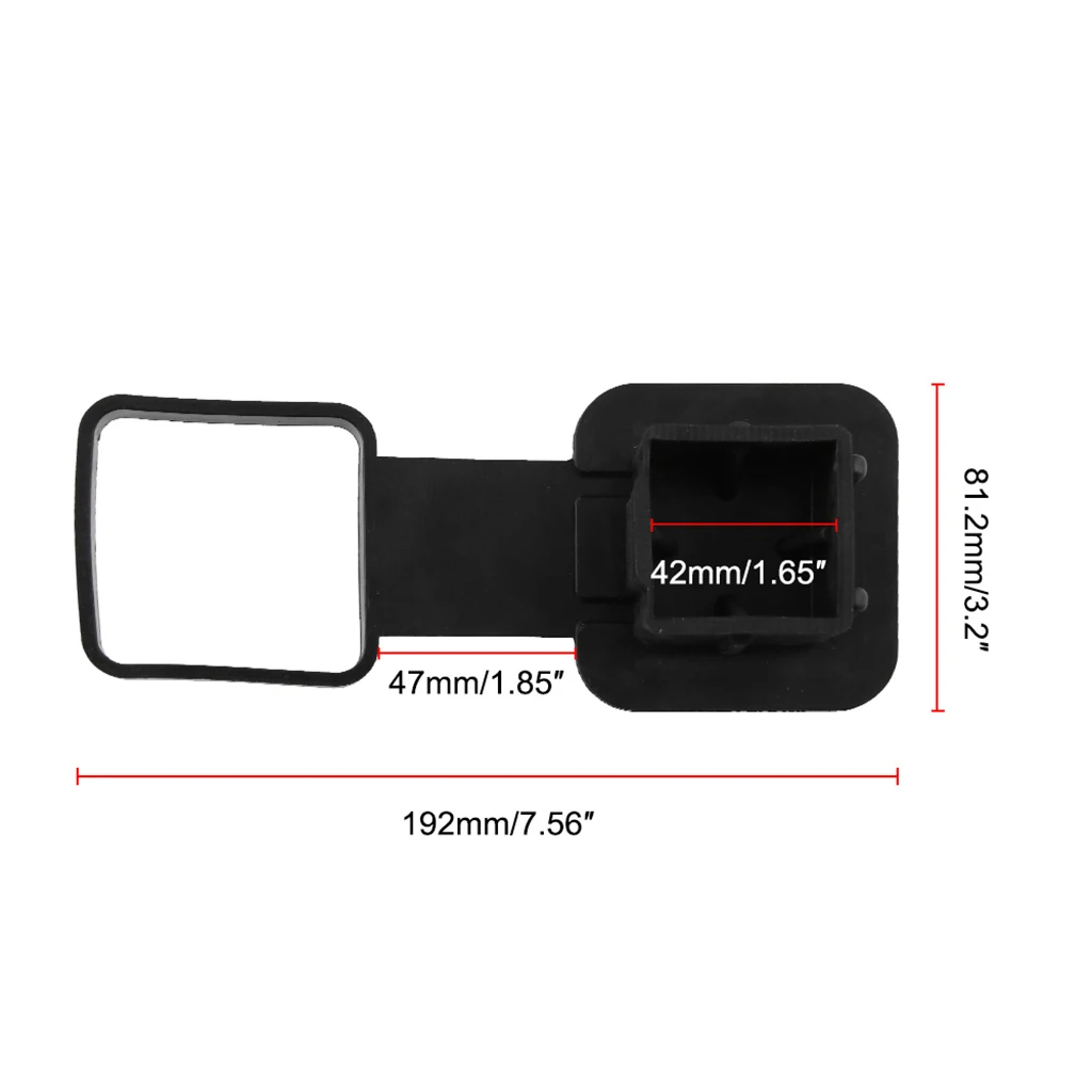 Trailer Hitch Tube Protector Rubber Cover Plug Cap Square Fit 2