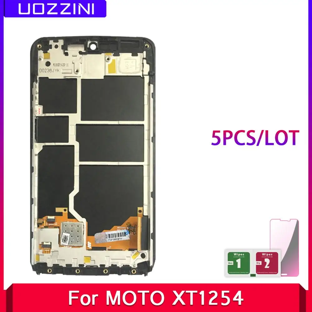 

5 Pcs LCD Display For Motorola Droid Turbo XT1254 LCD Touch Screen and Frame for Moto Maxx Screen XT1225 LCD Display