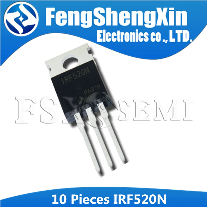 10 шт. мощный МОП-транзистор IRF520 TO-220 IRF520N TO220 IRF520NPBF | Электронные компоненты и