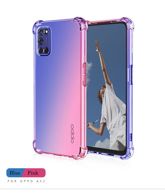 Colorful Transparent Gradient Phone Cases For OPPO A53 A33 2020 A32 A53S A15 A15S A72 A73 5G A3 A71 Case Protective Shell