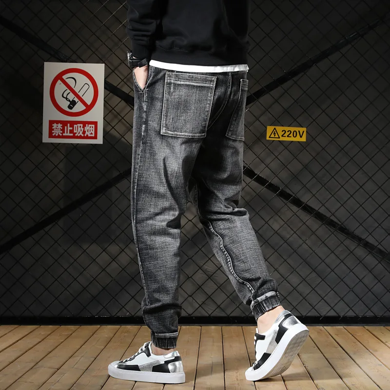 Gersri мужские повседневные брюки джинсы высокого качества всесезонные джинсовые хлопковые хип хоп свободные длинные брюки большого размера удобные джинсы