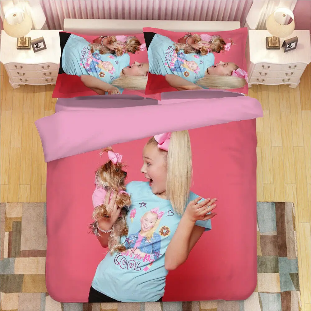 Jojo Siwa Dream Huge Bow Printed Single Bedding Kids Duvet Cover Pillow Case Set 