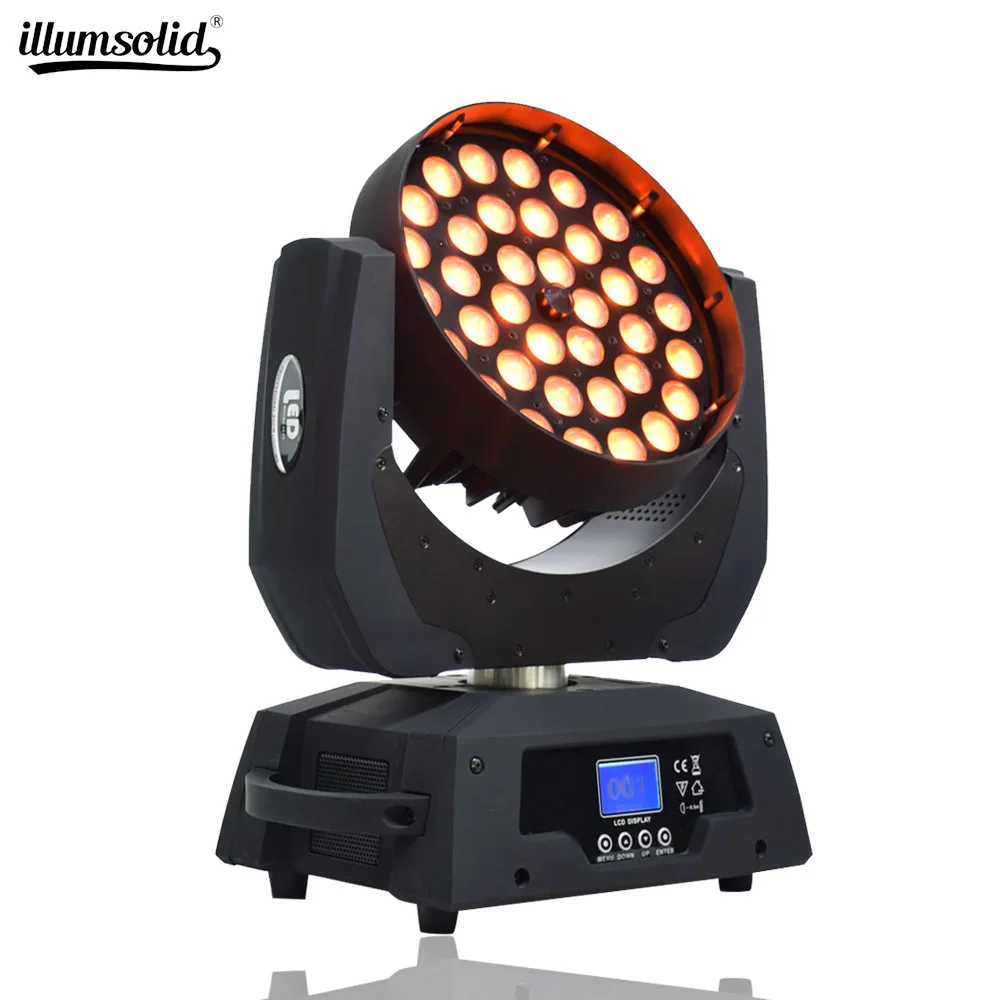36x12 Вт RGBW 4N1 светодиодный зум движущаяся головка моющийся свет DMX512 светодиодная
