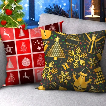 

Nanacoba Christmas Pillow Covers Decorative Merry Xmax Tree Snowflake Printing Throw Pillow case Sofa Cushion Cover Home Decor