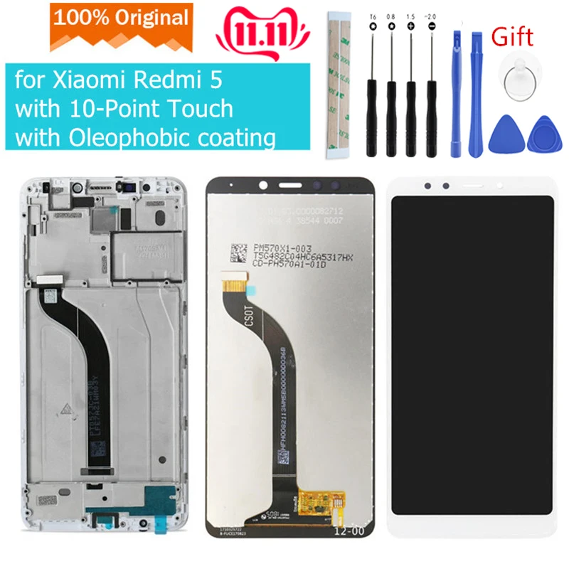 Günstig Original für Xiaomi Redmi 5 LCD Display Touchscreen Digitizer Montage mit Rahmen für Xiaomi Redmi 5 ersatz reparatur Teile