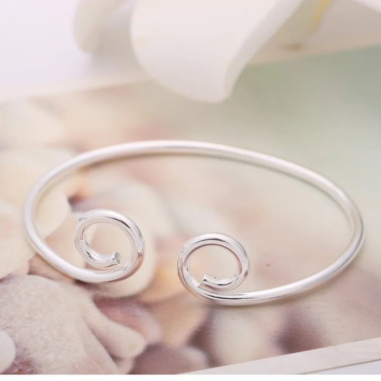 925 серебряный браслет браслет Сережка серебряные ювелирные изделия Горячая Мода 925 пробы Серебряный браслет для женщин