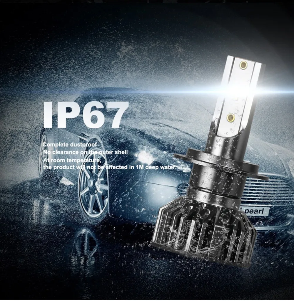 NLpearl 2x Мини светодиодный лампы для передних фар H4 светодиодный 4300 К Canbus H1 H7 светодиодный 9005 HB3 6500K 8000K 9006 HB4 светодиодный H8 H9 H3 H11 светодиодный противотуманный фонарь
