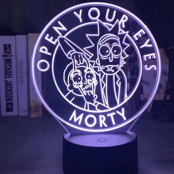 

3d Lamp Rick and Morty Kids Bedroom Decor Light Usb Battery Powered Nightlight Colorful Led Night Light Rick & Morty Gift