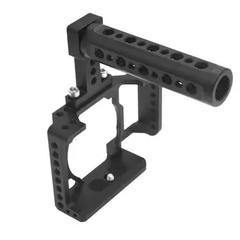

DSLR Camera Cage with Top Handle Aluminum Alloy Manufacturing Lightweight for Sony A6400/A6000 to Mount Microphone Light