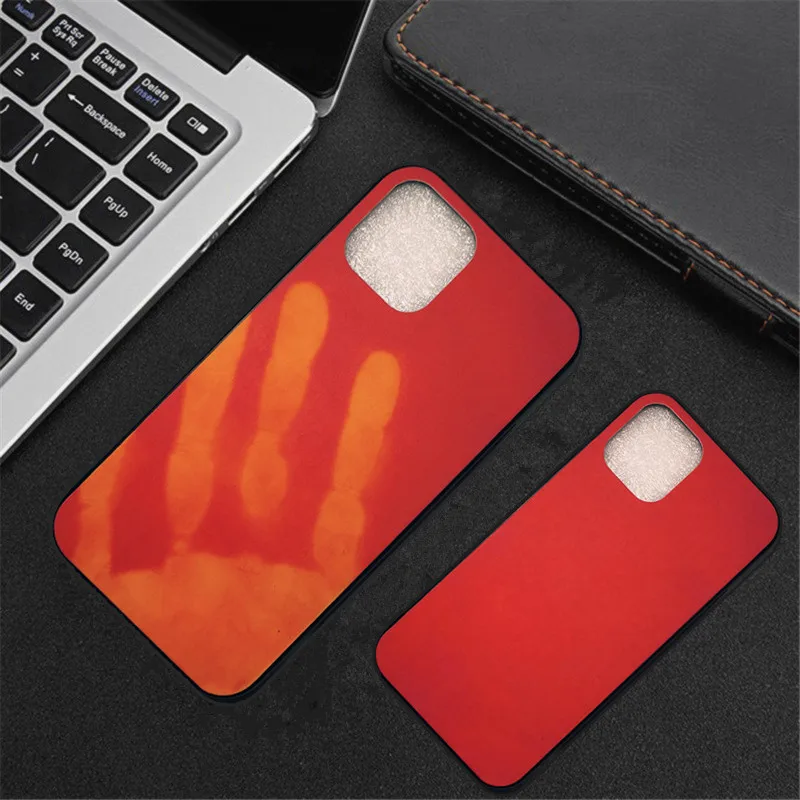50pcs Thermosensitive Color Change Magical PU Case For iPhone 11 Pro Max XS XR X 8 7 6 6S Plus 5 5S Thermal Sensor Heat Cover